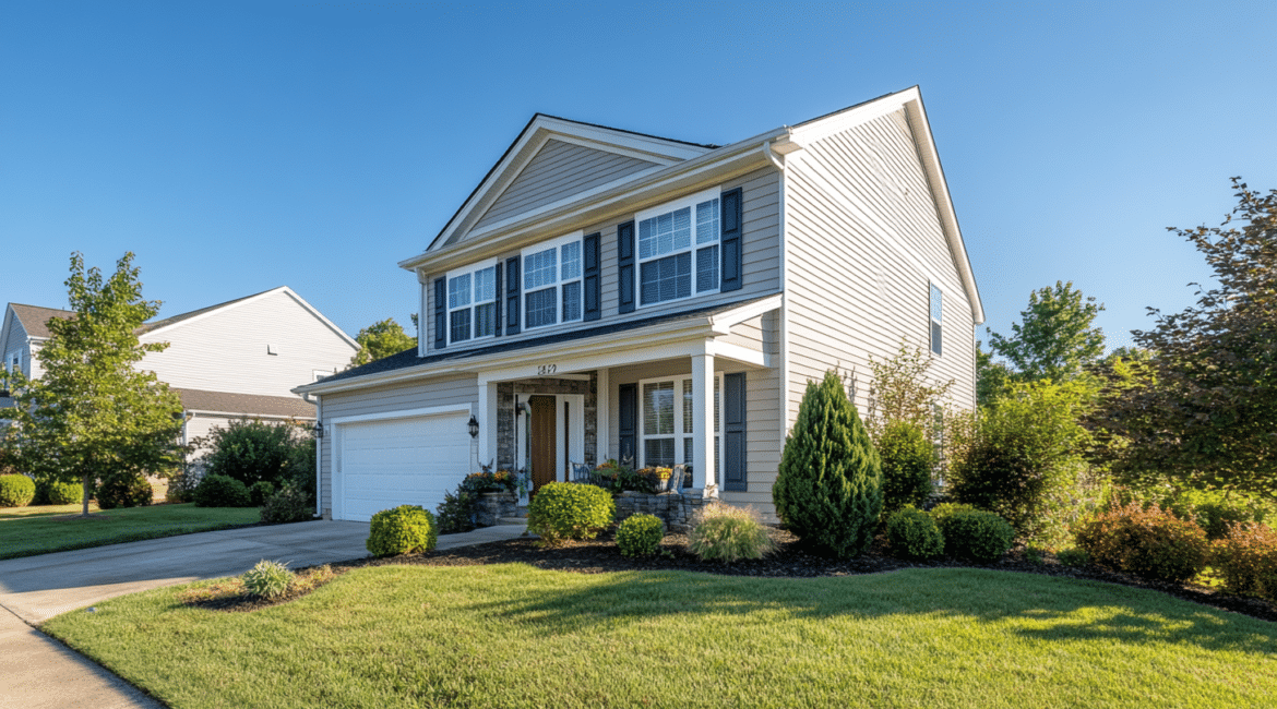 Two-story home with vinyl siding – siding comparison pros and cons