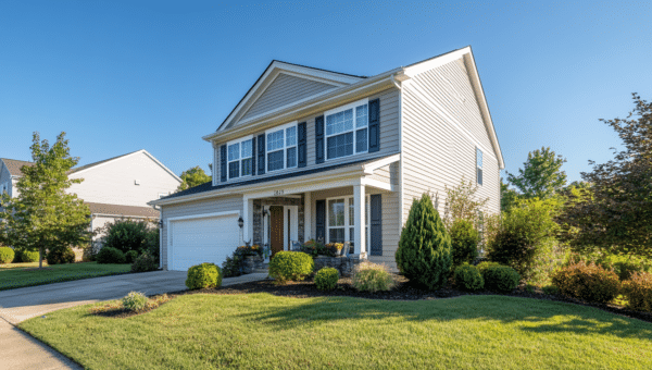 Two-story home with vinyl siding – siding comparison pros and cons