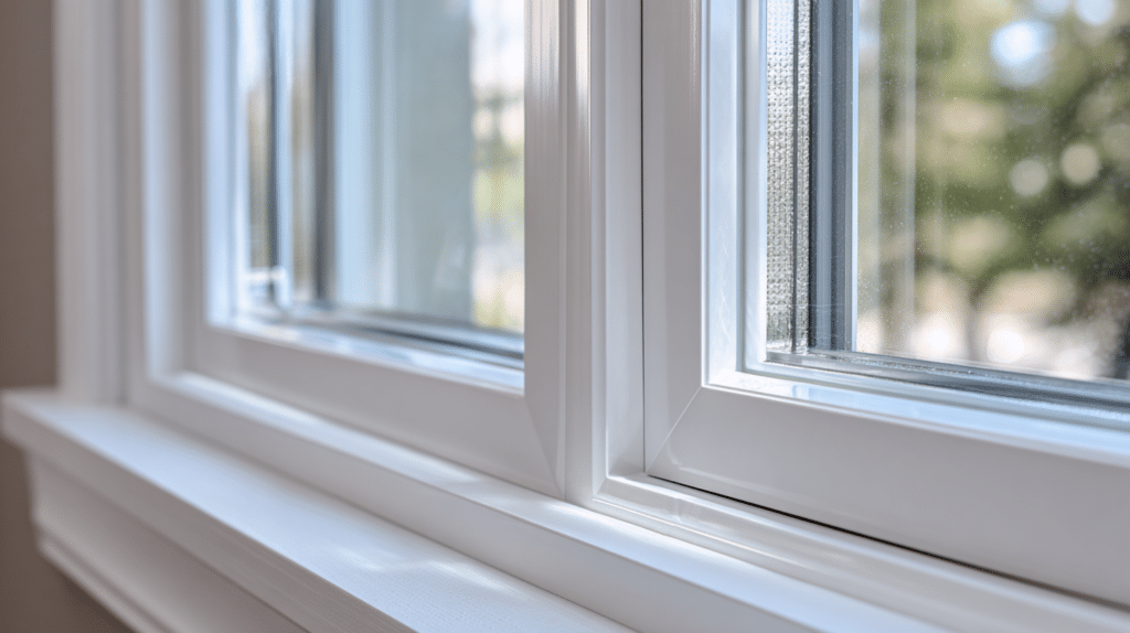 Close-up of a double-pane energy star certified window with argon gas and low-e coating